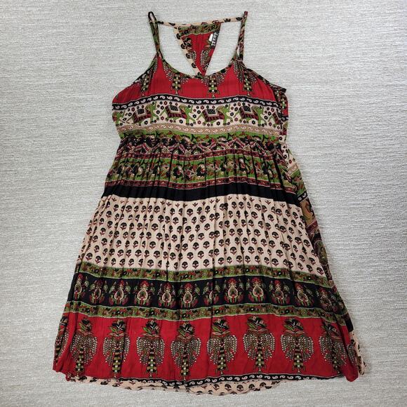 Jayli Dress Womens S Red Black‎ Elephant Paisley Open Back Festival Beach Boho - Picture 9 of 16